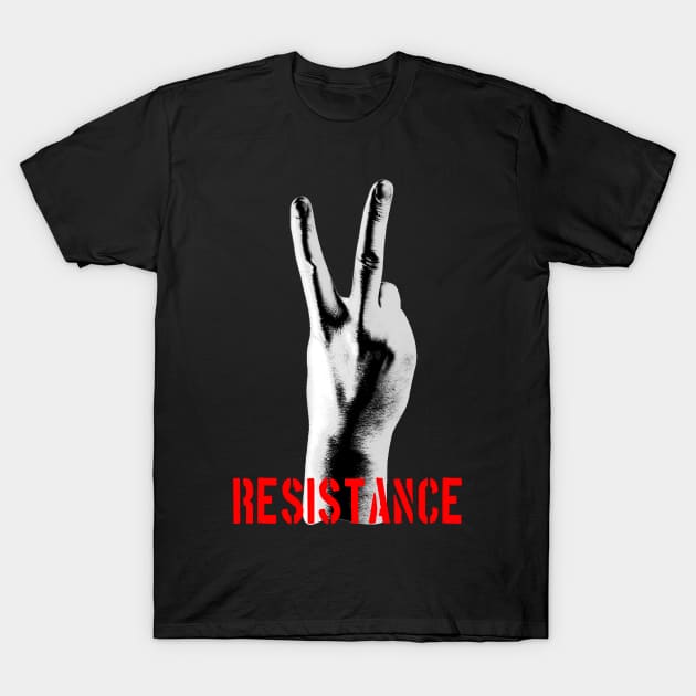 Resistance Two Fingers T-Shirt by artpirate